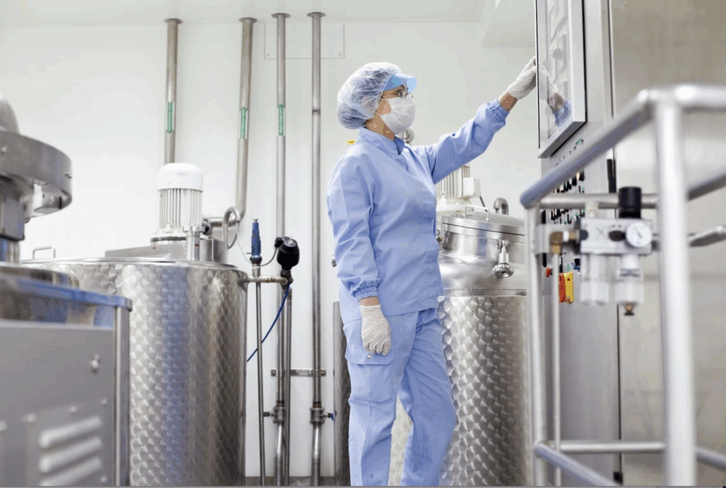 Stainless steel mixing system for hygienic pharmaceutical production