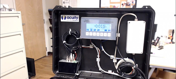 Load cell control panel installed on weighing system