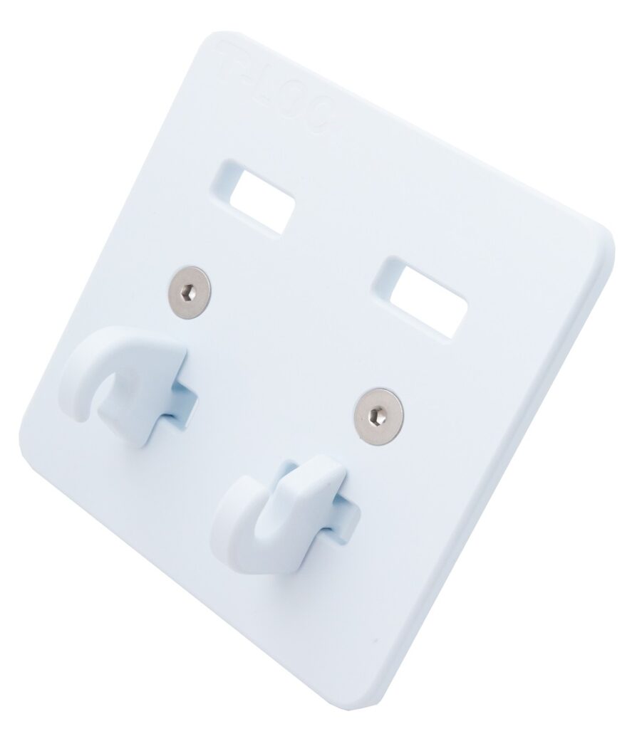 t-loc single use tubing management system 2x2 wall panel with T-CLIP