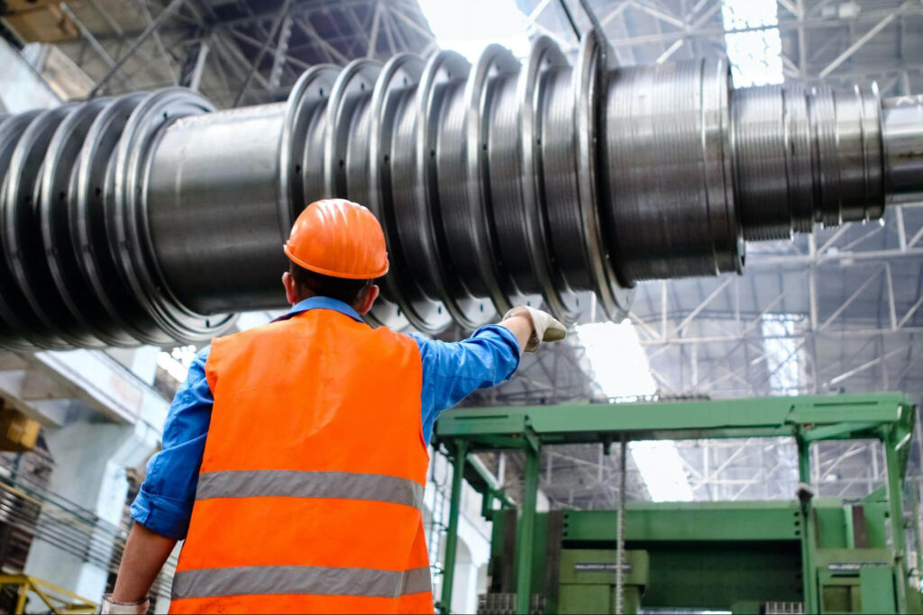 Operator moving equipment in an industrial operation