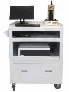 custom mobile workstation cart for biopharma built by acuity process solutions