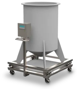 AccuCart bioprocess weighing cart with cylindrical open tank