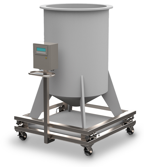 bioprocess tank weighing cart with digital load cells