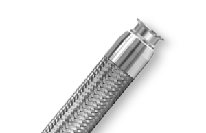 Ace Sanitary T Series PTFE Lined Hose with Stainless Braid Reinforcement and crimped sanitary end
