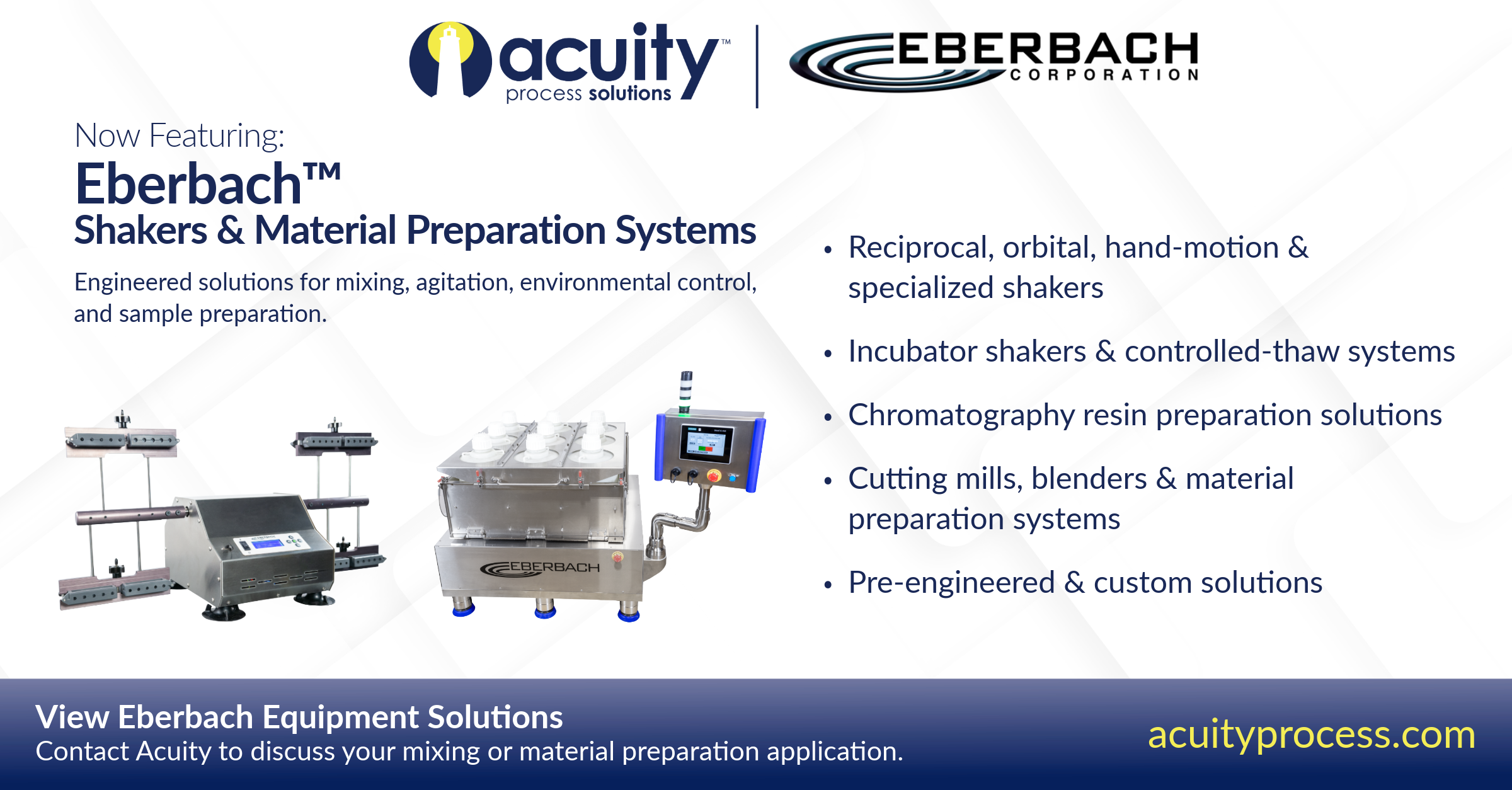 Acuity Process Solutions and Eberbach Corporation Announce Strategic Partnership